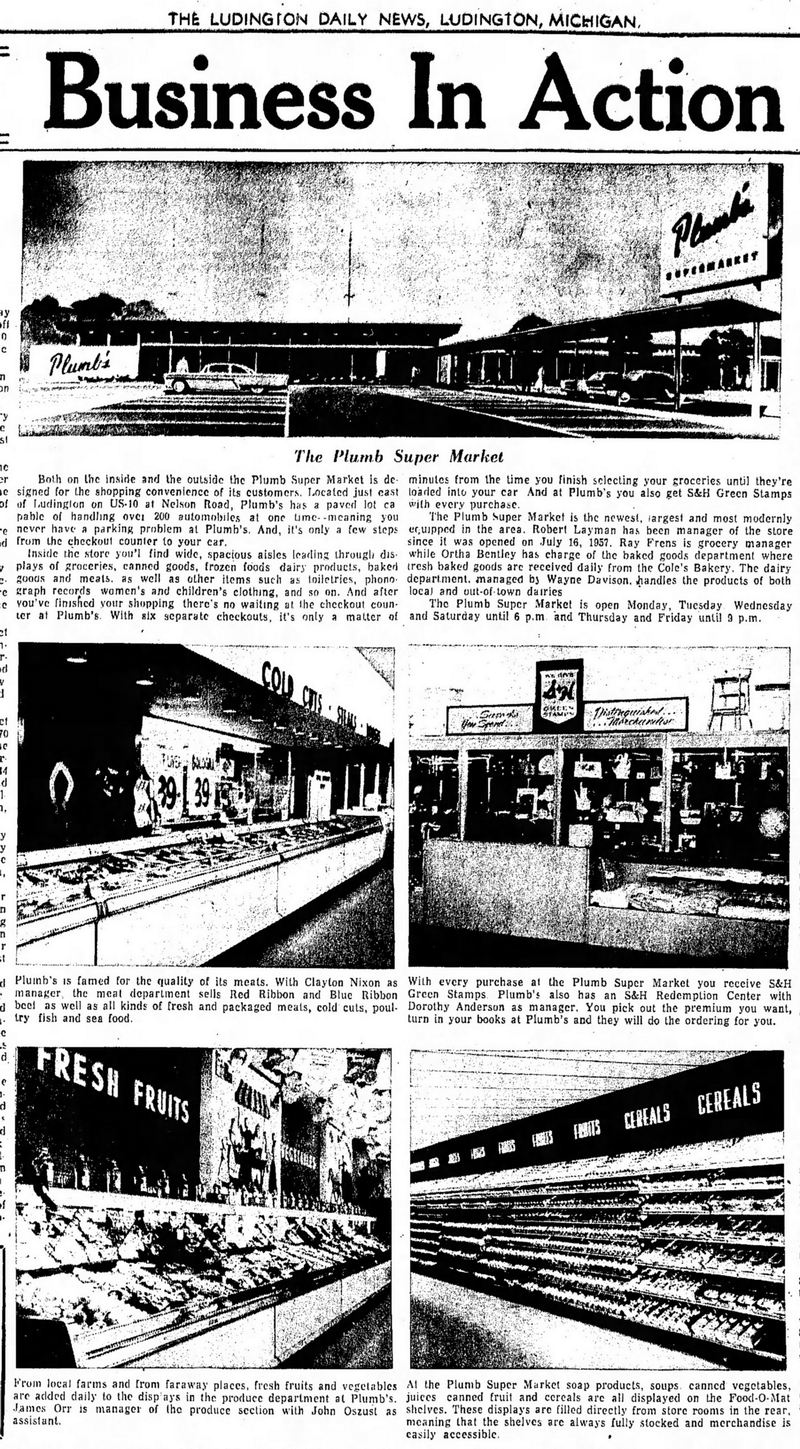 Plumbs Supermarket - Oct 20 1961 Article (newer photo)